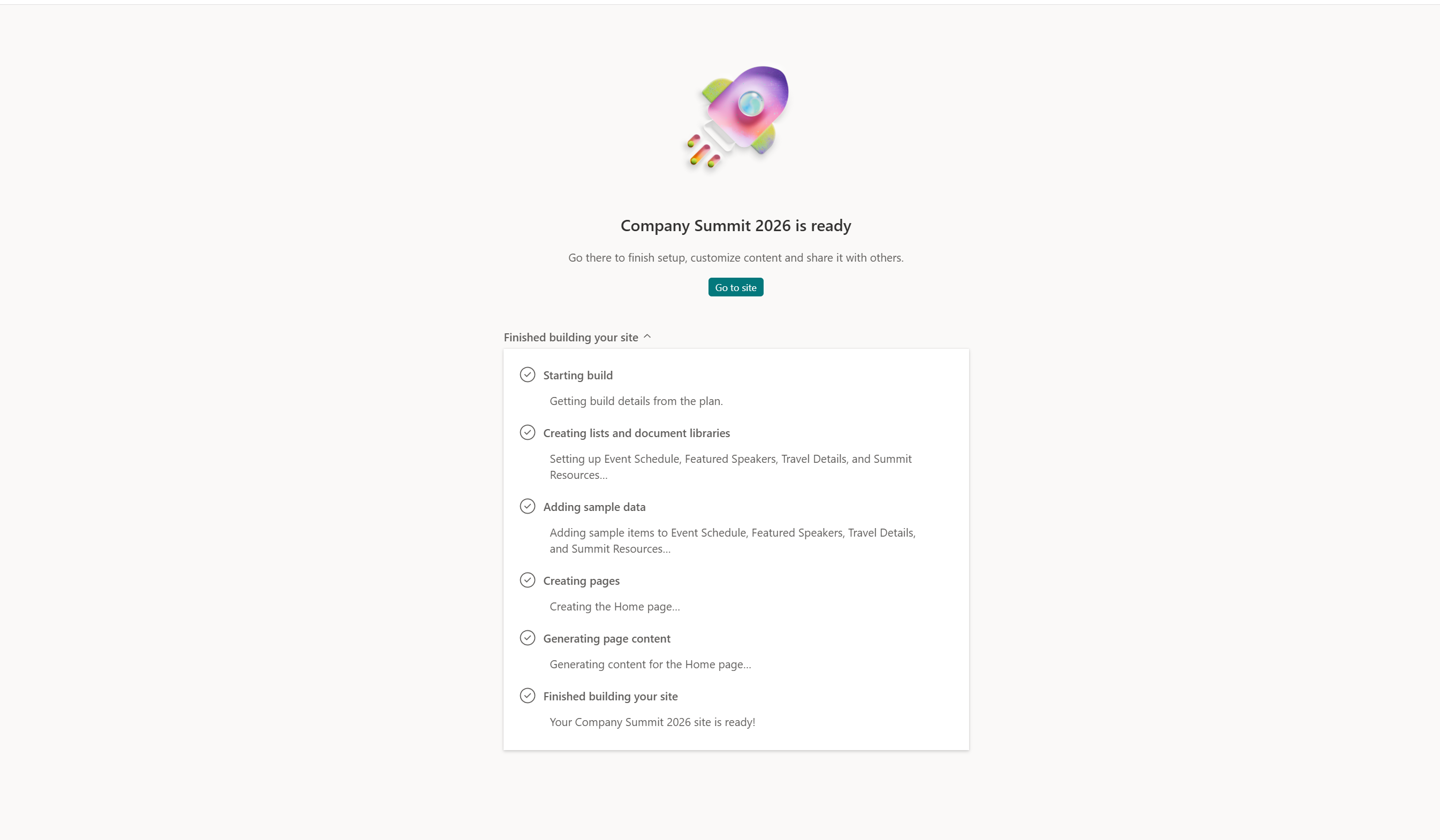 Screenshot of link to new site.