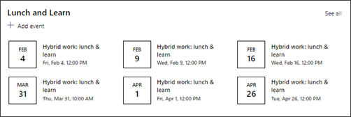 Image of the events web part