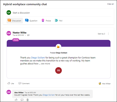 Image of the Viva Engage web part