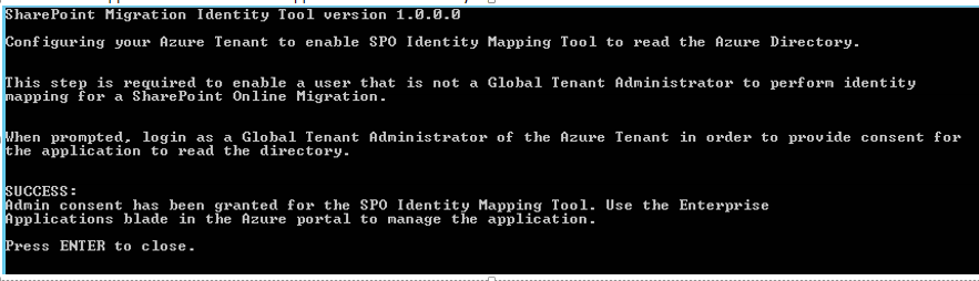 Identity Mapping at the command prompt