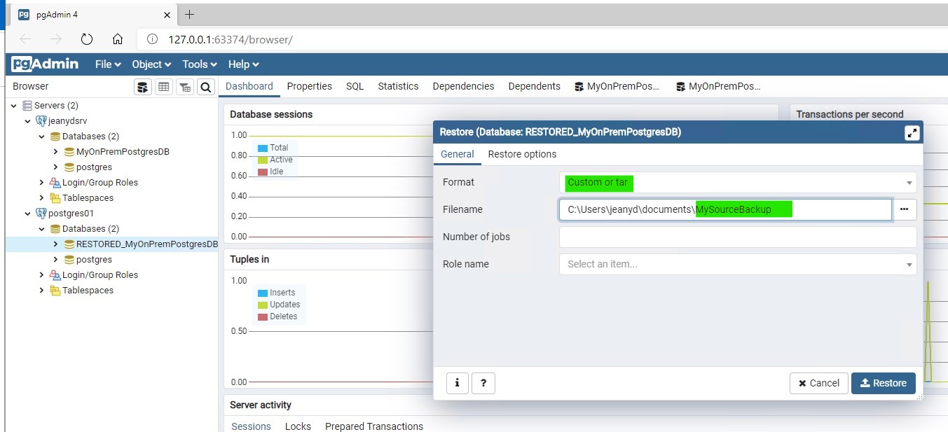 Migrate-db-restore-configure