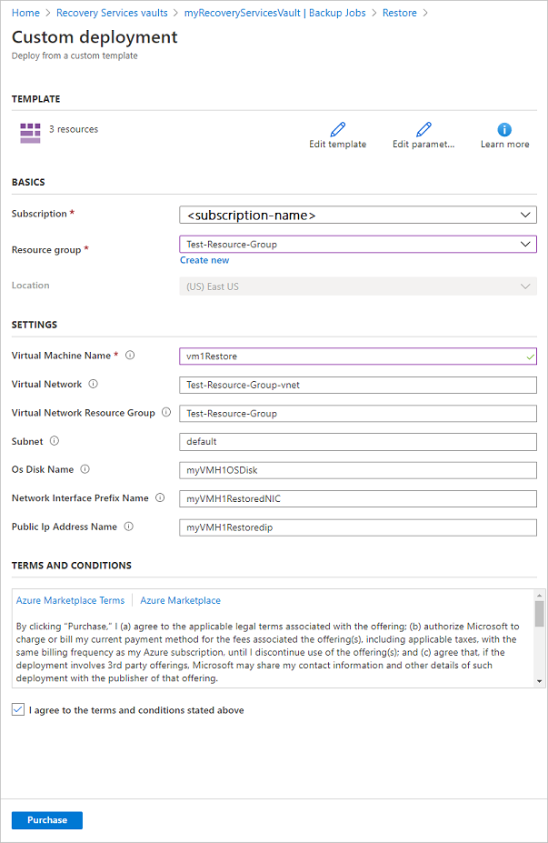 Submit template deployment