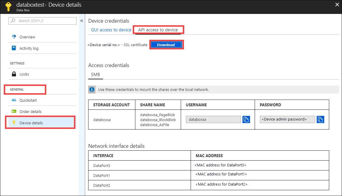 Download certificate in Azure portal