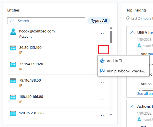 Screenshot of adding an entity to threat intelligence.