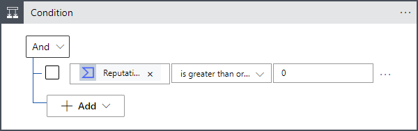 Screenshot of condition action in logic app designer.