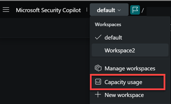 Image of capacity usage from the breadcrumb.