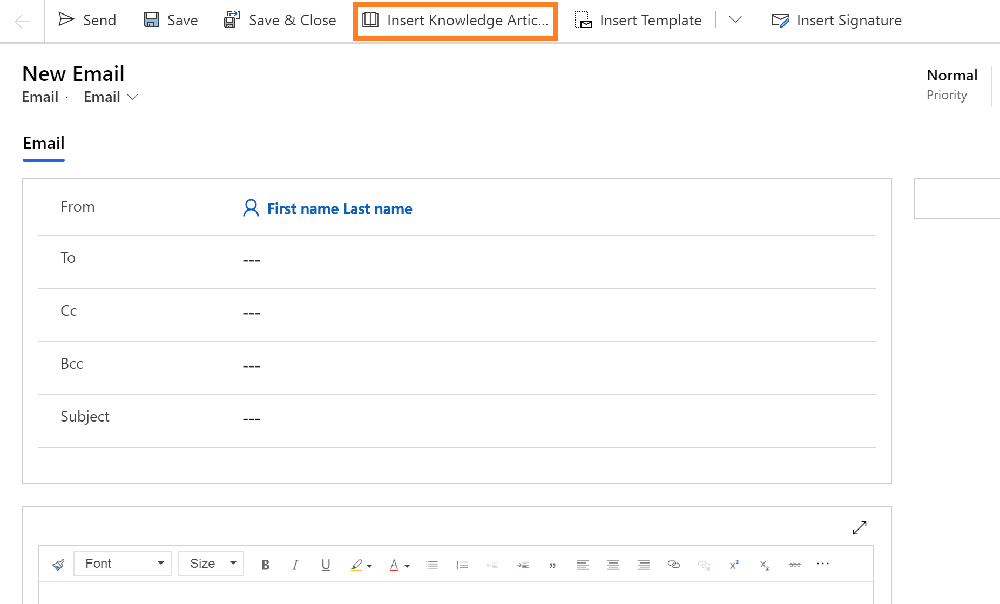 Vyberte článok vedomostnej databázy na účely vloženia.