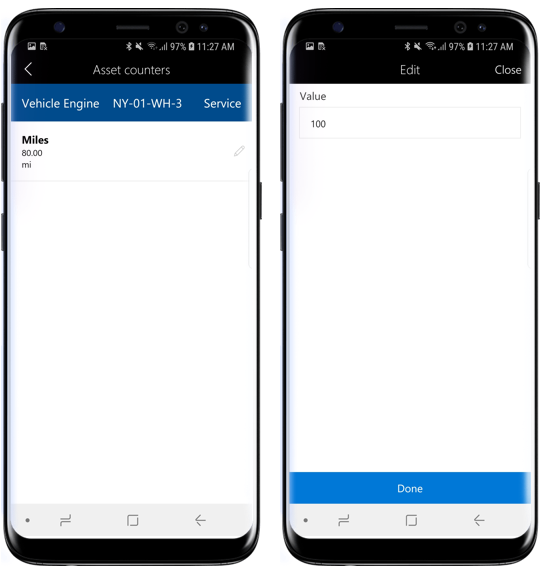 View and update asset counters.