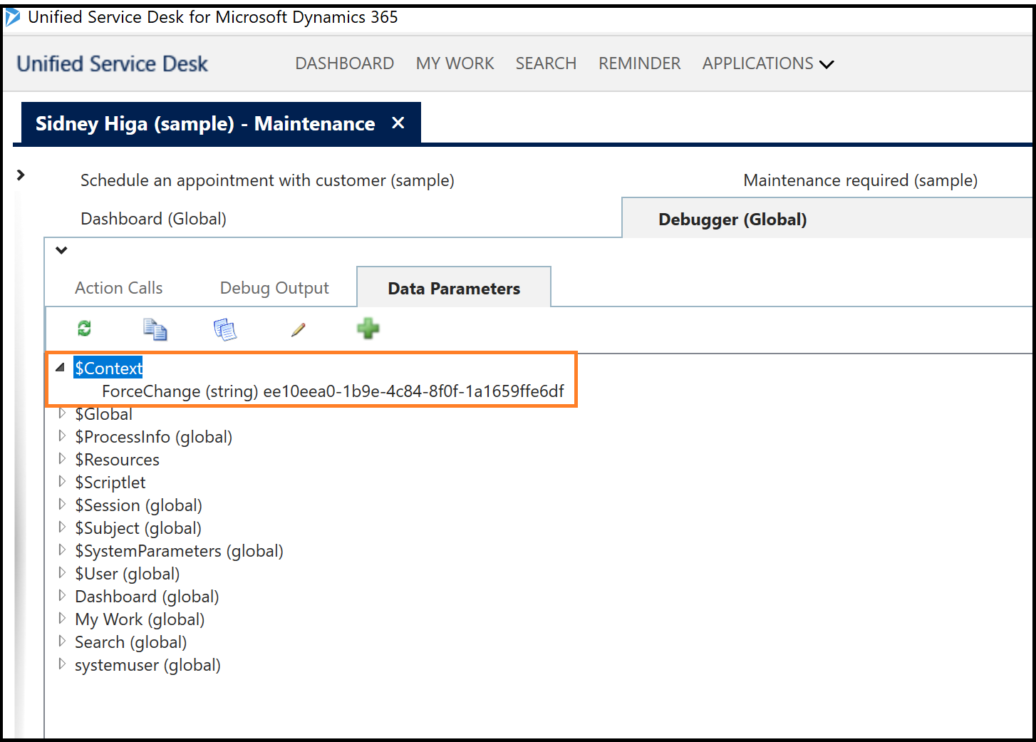 Current session context information.