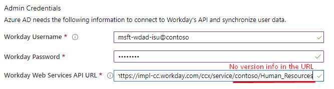 Screenshot of Workday no version info