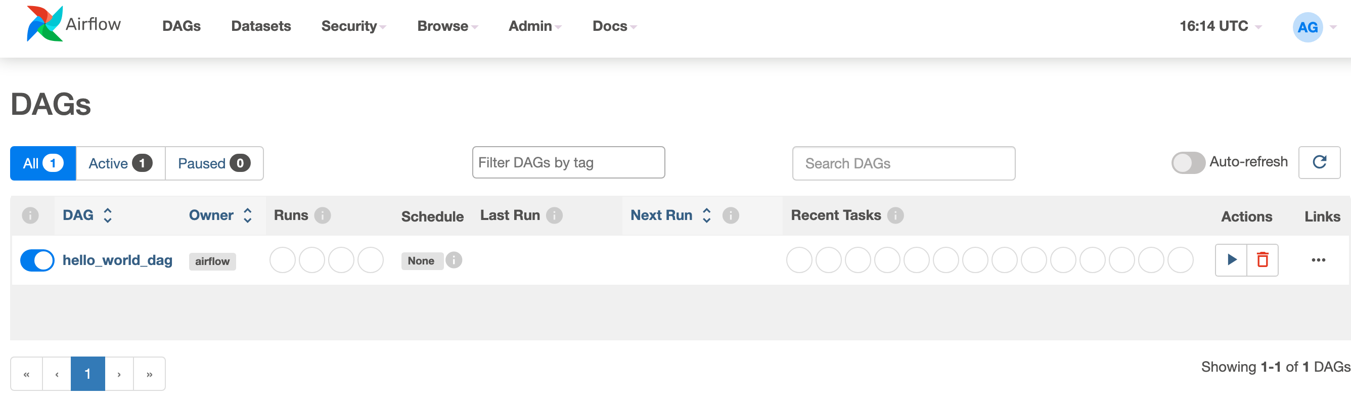 Snímka obrazovky zobrazuje načítaný tok vzduchu DAG.