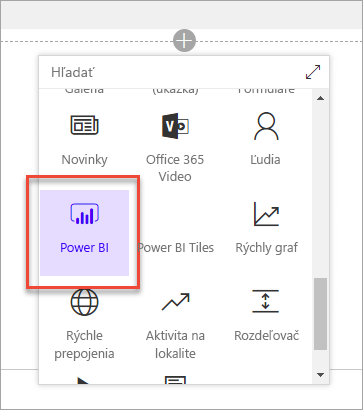 Snímka obrazovky sekcie Analýza údajov zobrazujúca vybratú položku Power BI.