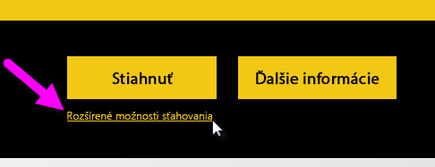 Snímka obrazovky tlačidla Stiahnuť na stránke sťahovania aplikácie Power BI Desktop.