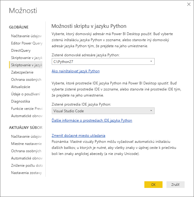 Používanie externého prostredia IDE jazyka Python so službou Power BI ...