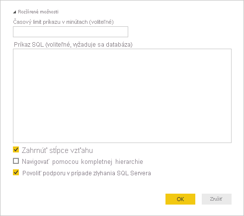 Screenshot of SQL Server advanced options