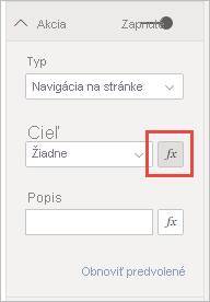 Snímka obrazovky zobrazujúca tlačidlo Navigácia na stránke.