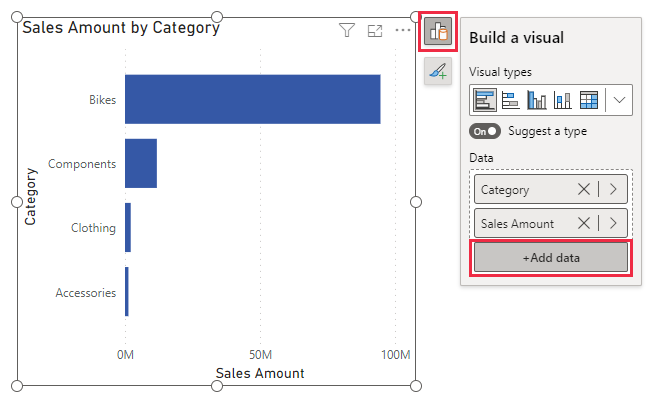 Screenshot showing on-object Add data.