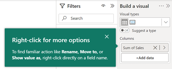 Screenshot showing where to right-click a field name.