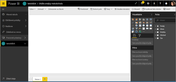 Screenshot showing a brand-new report in report-editing mode.
