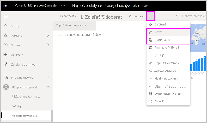 Screenshot of Power B I Desktop showing the Edit option.