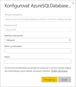 Screenshot of dialog box to Configure the Azure SQL Database.