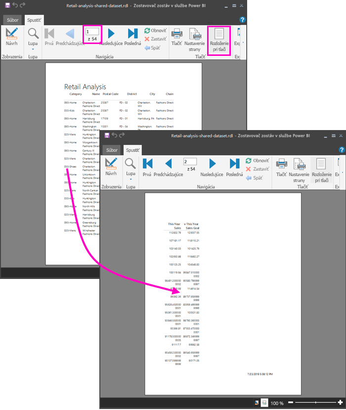 Screenshot of the Report Print Layout.