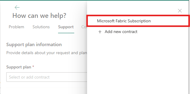 Snímka obrazovky s výberom plánu podpory.