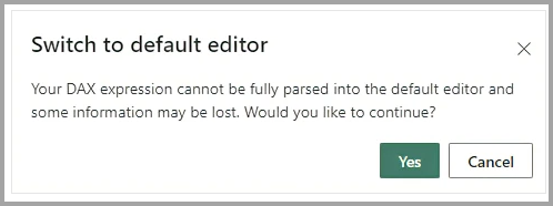 Snímka obrazovky s upozornením na prepnutie na predvolený editor.