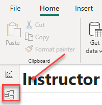 Možnosť Model v Power BI.