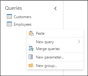 Dotazy Pane Context Menu online.