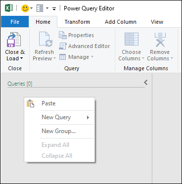 Vložte dotaz z Power BI Desktop do Power Query pre Excel.