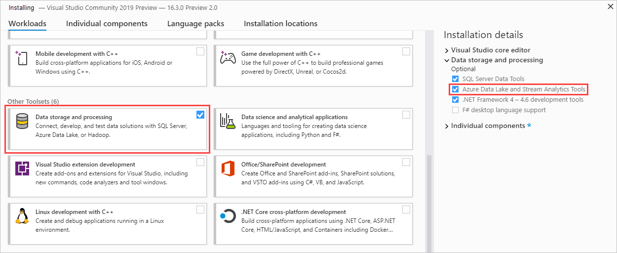 Enable Data storage and processing workload