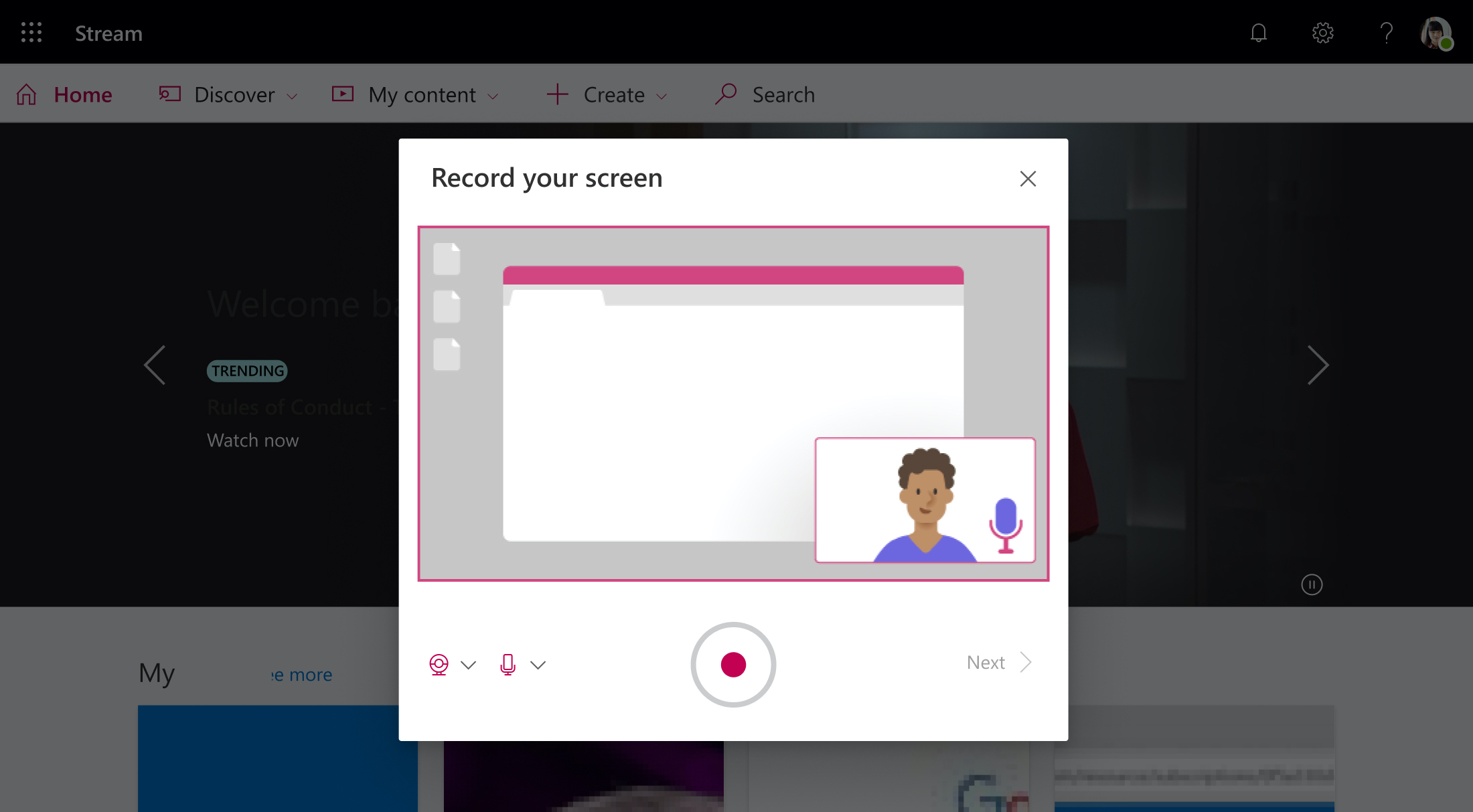 Vytvorenie záznamu obrazovky z pracovnej plochy - Microsoft Stream |  Microsoft Learn