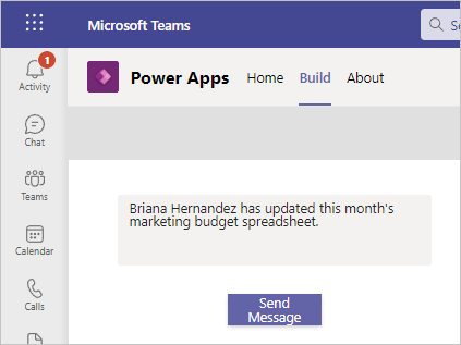 Screenshot of Microsoft Teams with a message ready to send.