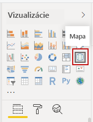 Obrázok tlačidla Mapa na table Vizualizácie.