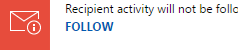 Screenshot showing an example of a not followed alert.