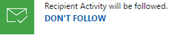 Screenshot showing an example of a followed alert.