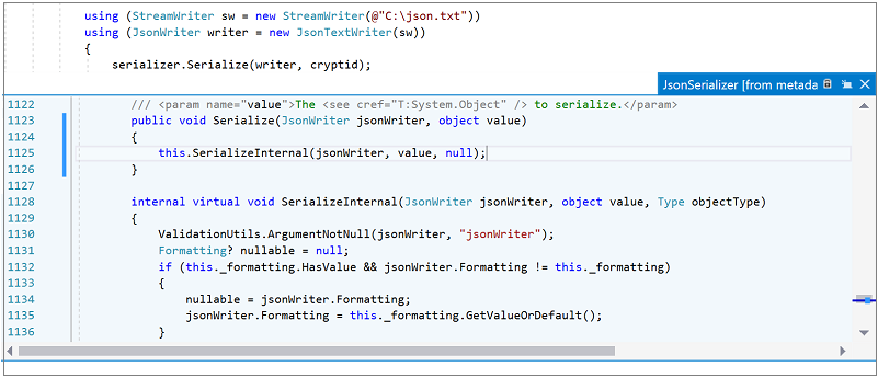 Navigate to decompiled sources