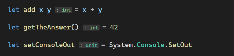 F# return type hints