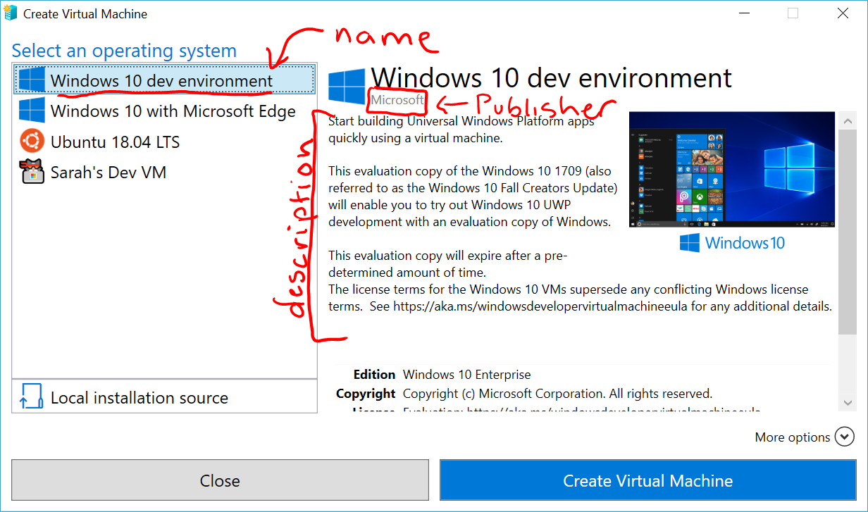 Labeled gallery text locations
