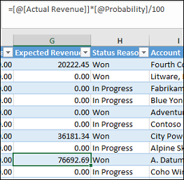 Ustvarite formulo v Excelovi predlogi.