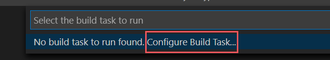 Configure missing build task for .NET.