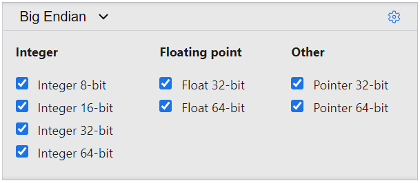 Value type settings