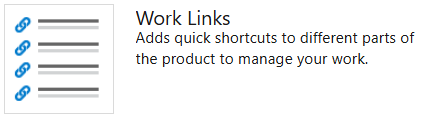 Screenshot of Work links widget.