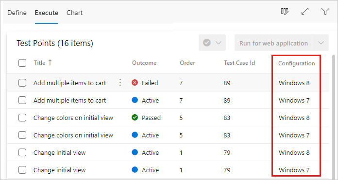 Screenshot shows multiple configuration assignment to a test suite.