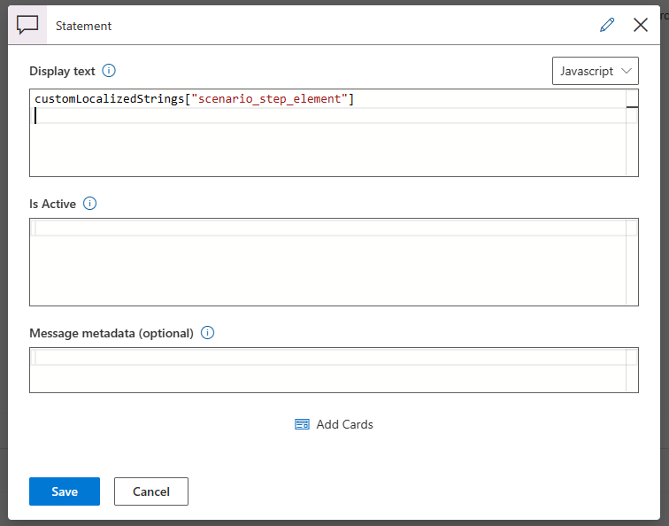 A screenshot of using the customlocalizedstring function 