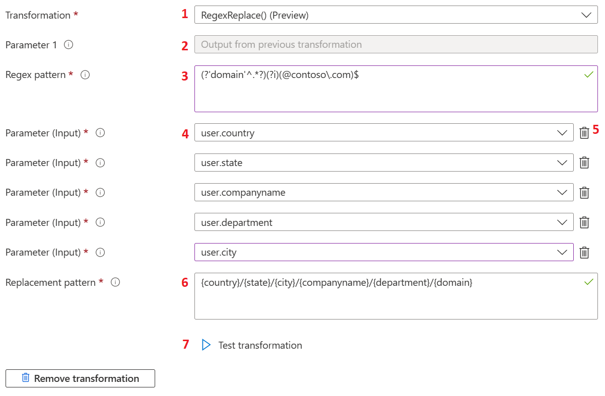 Screenshot of second level of claims transformation.