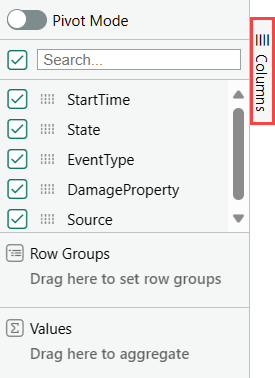 Screenshot showing how to access the pivot mode feature.