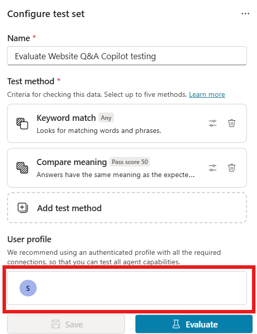 Screenshot showing Manage profile button.