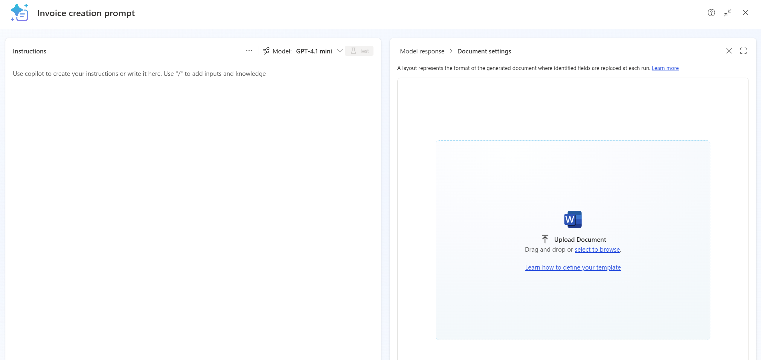 Screenshot of document settings option.